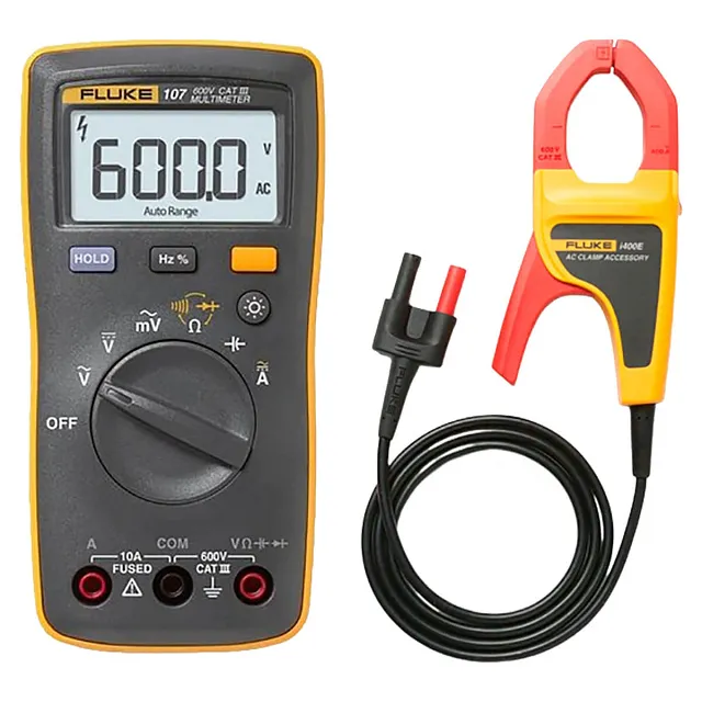 Комплект - мультиметр Fluke 107 с токовыми клещами Fluke I400E ERTA