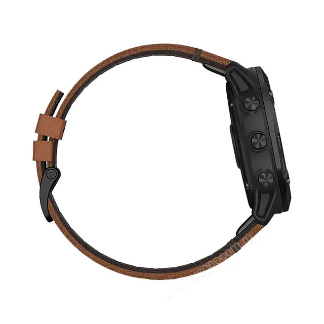 Часы Garmin Fenix 6X Sapphire черный DLC с каштановым кожаным ремешком