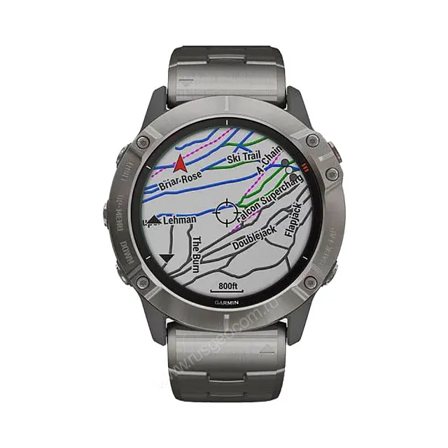 Часы Garmin Fenix 6X Pro Solar титановый с титановым браслетом