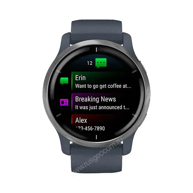 Часы Garmin Venu 2 синий гранит с серебристым безелем