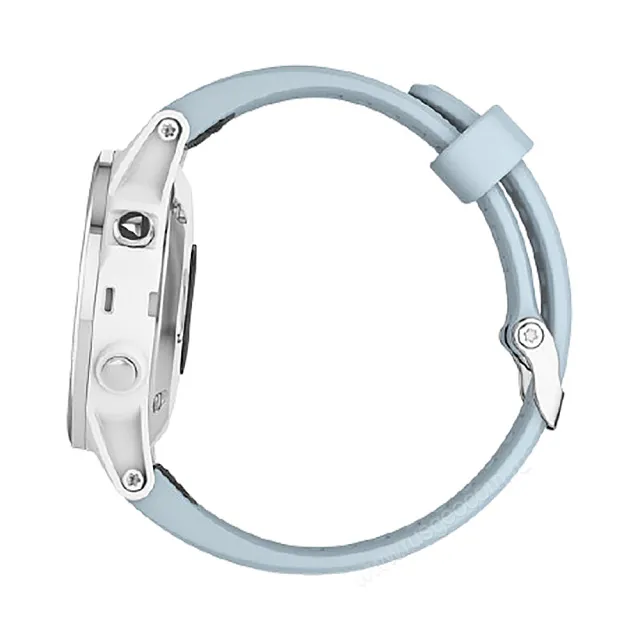 Часы Garmin Fenix 5S Plus белые с голубым ремешком