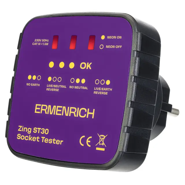 Тестер розеток Ermenrich Zing ST30