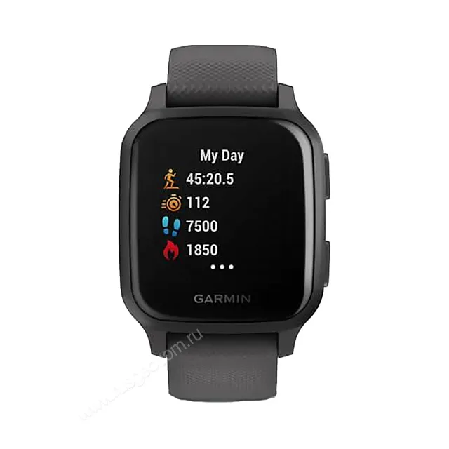 Часы Garmin Venu Sq серый с алюминиевым безелем и с силиконовым ремешком