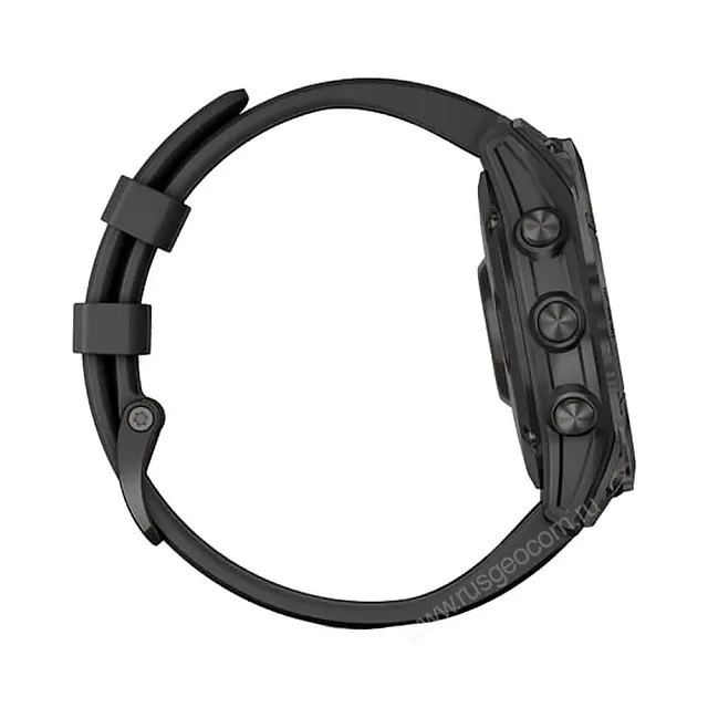 Часы Garmin Fenix 7 Sapphire Solar титановый черный DLC с черным ремешком