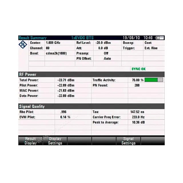 Опция общего анализа сигналов базовых станций 1xEVDO Rohde & Schwarz FSH-K47
