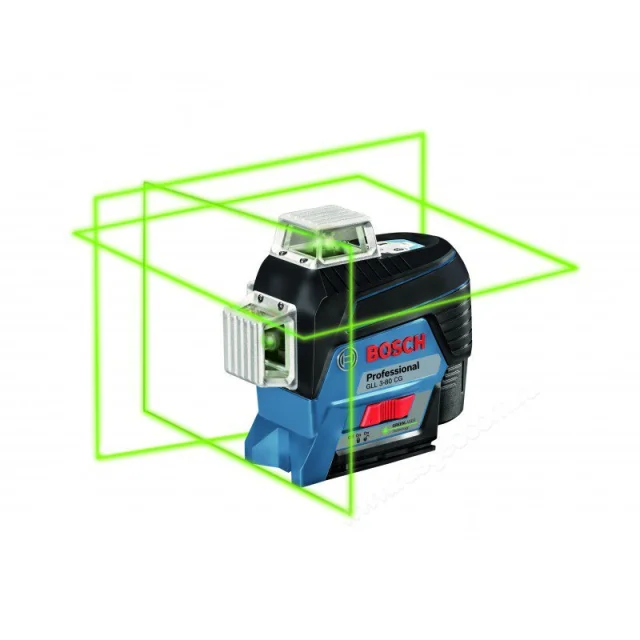 Лазерный уровень Bosch GLL 3-80 CG с зеленым лучом + BM 1 + GBA 12V + L-Boxx (0.601.063.T00)