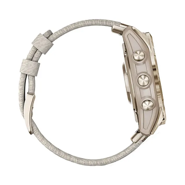 Часы Garmin Fenix 7S Sapphire Solar титановый кремовый с нейлоновым ремешком