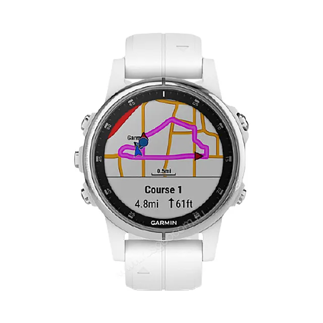 Часы Garmin Fenix 5S Plus Sapphire белые с белым ремешком
