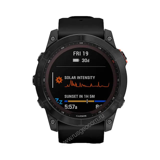 Часы Garmin Fenix 7X Solar серый с черным ремешком