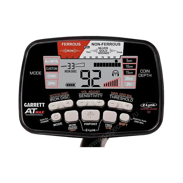 Комплект: металлоискатель Garrett AT MAX + пинпоинтер Garrett Pro-Pointer AT Z-LYNK
