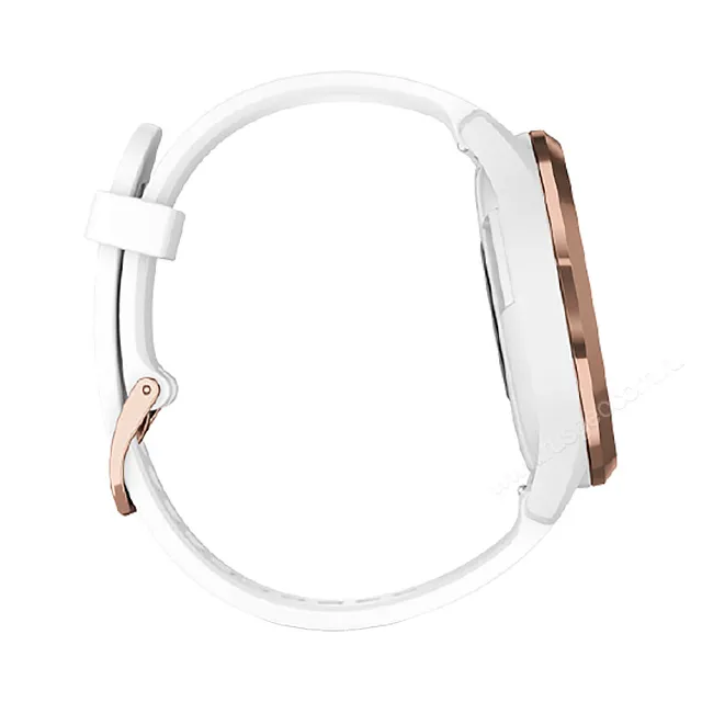 Часы Garmin Vivomove HR розовое золото с белым ремешком