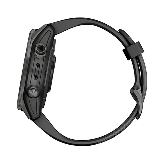 Часы Garmin Fenix 7S Sapphire Solar титановый угольно-серый DLC с силиконовым ремешком